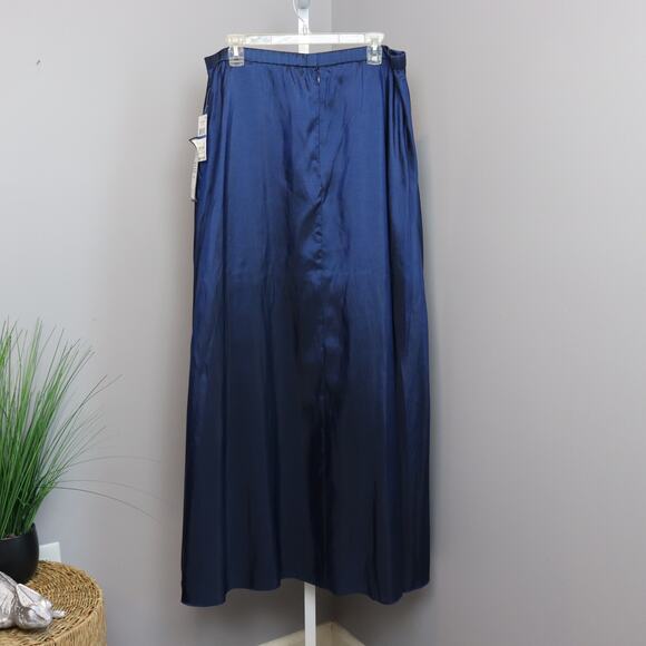 Alex Evenings Navy Blue Satin Maxi Skirt Size XL – NWT - Picture 2 of 4